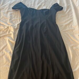 Abercrombie & Fitch Black Off-Shoulder Sheath Maxi Dress